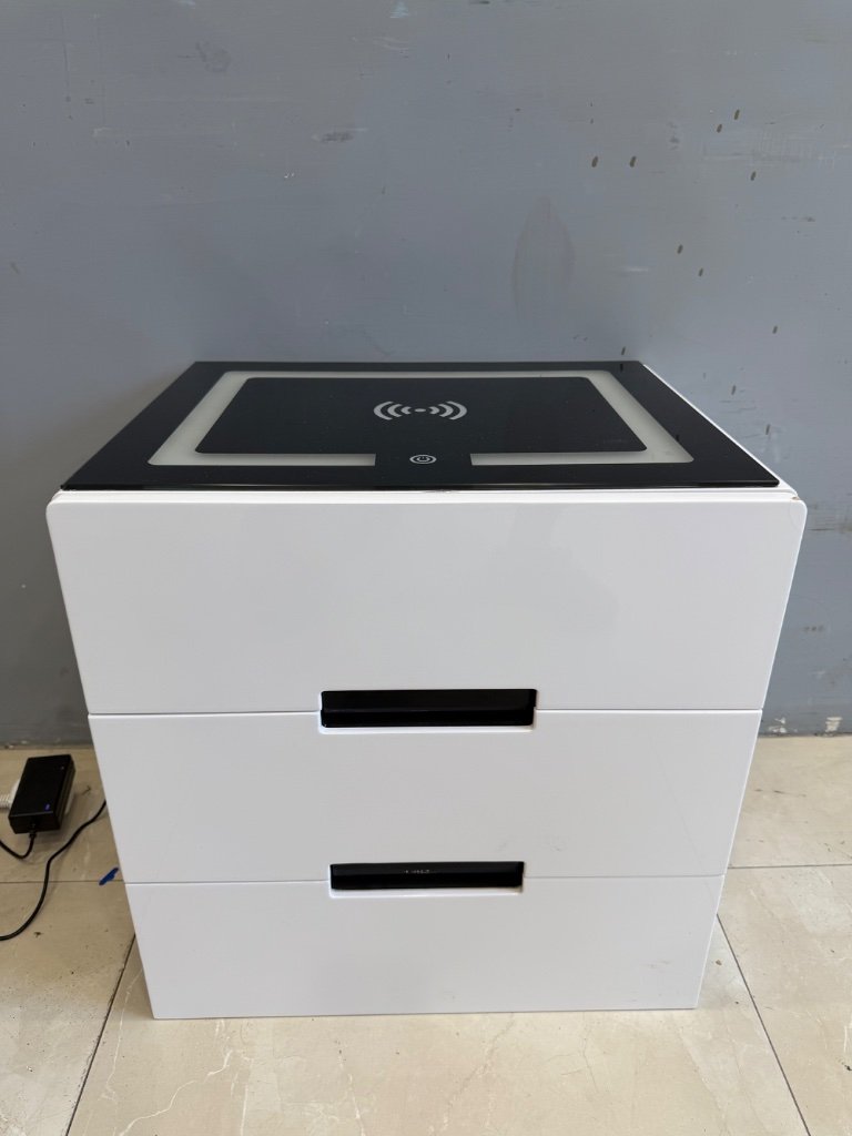 邊几邊櫃 三段式充電床邊櫃